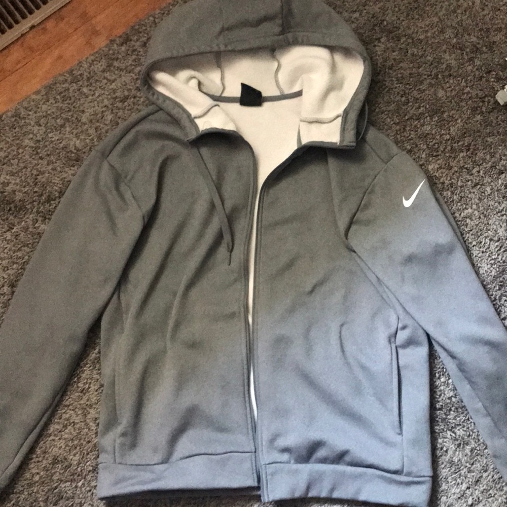 grey nike zip up jacket